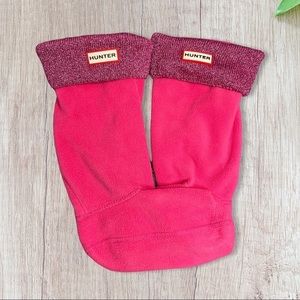 Hunter Boot Socks Kids in Pink with Glittery Cuffs! Size XL